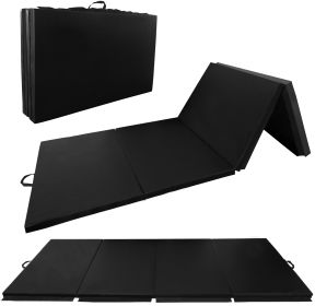 Only Supports Self Pickup  Folding Aerobics Mat, Extra Thick High-density Gymnastics Mat, Tear-resistant Aerobics Mat For Mixed Martial Arts, Str (Color: Black)